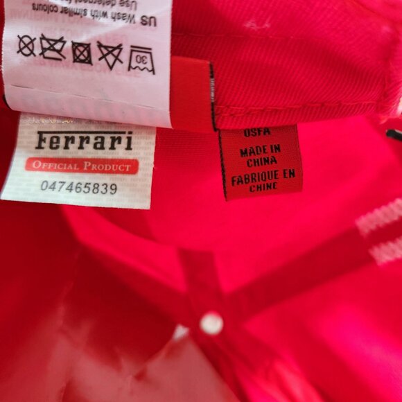 Scuderia Ferrari Hat Cap Kids Red White Official Licenced One Size Spell Out New - Picture 11 of 11